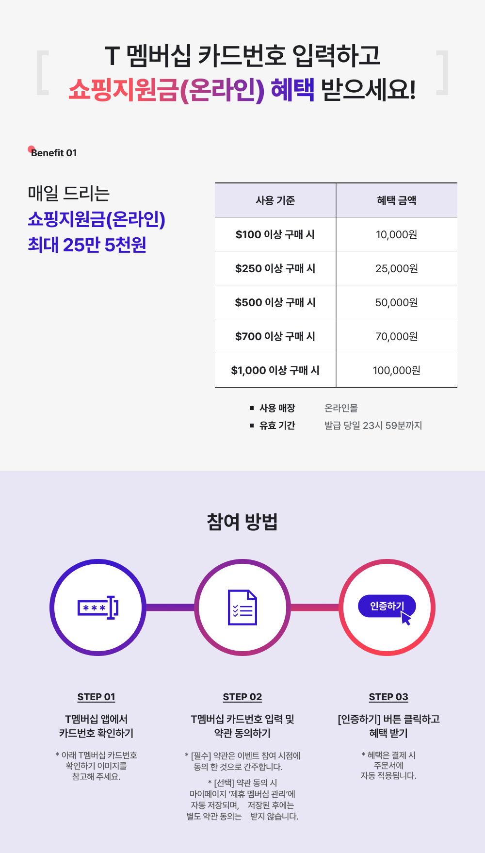 T 멤버십 카드번호 입력하고 제휴캐시 혜택 받으세요