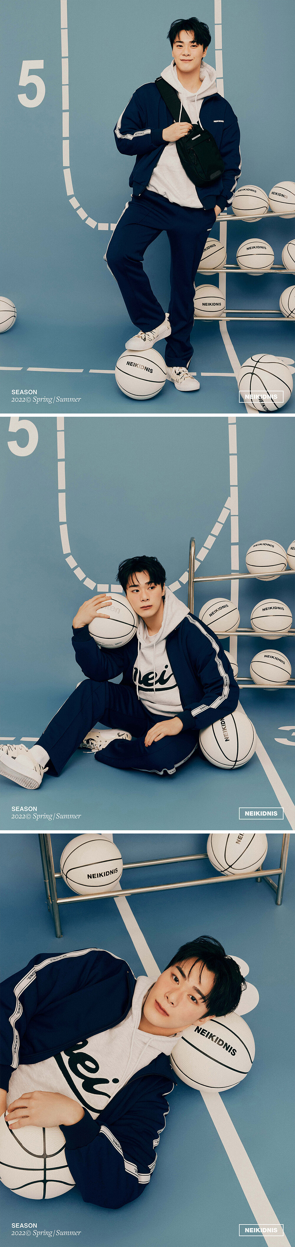 JACQUARD LINE TRACK PANTS / NAVY S - 네이키드니스 - 패션