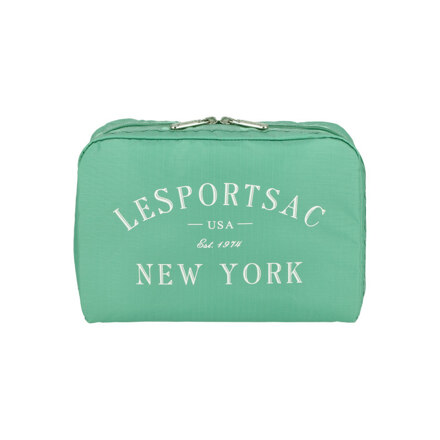 CLS EXTRA LARGE RECTANGULAR COSMETIC SAGE GREEN LOGO COSM