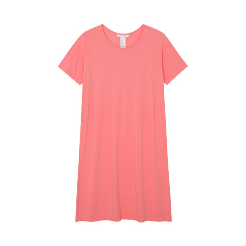 韩际新世界网上免税店-SEKANSKEEN-服饰-Modal Loose Fit Half-Sleeved Midi Dress_Coral
