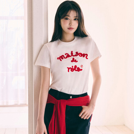 MAISON DE ROLA EMBROIDERY T-SHIRT WHITE