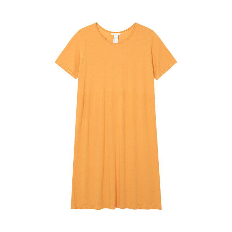 韩际新世界网上免税店-SEKANSKEEN-服饰-Modal Loose Fit Half-Sleeved Midi Dress_Mustard