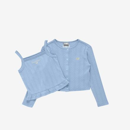 NBGC [2PCS] CARDIGAN & SLEEVELESS TOP SET 两件套（开衫+背心） 浅蓝色 女童