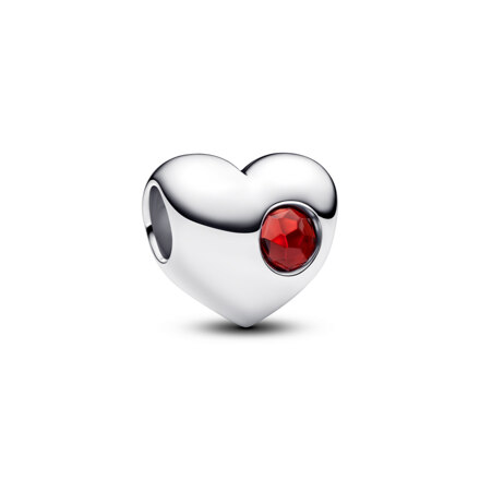 Engravable Birthstone Heart Charm - January (吊坠)