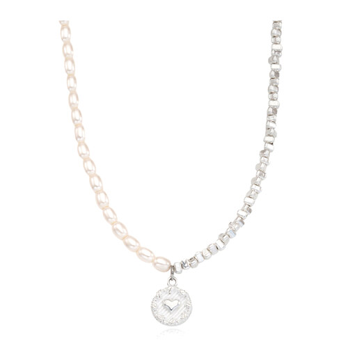 신세계인터넷면세점-세인트스코트-necklace-[아이브 리즈착용]Autumn Heart Half Pearl Necklace