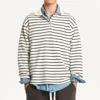 Knitted Collar Stripe T-Shirt (white)