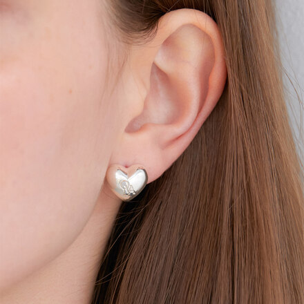 OVLA HEART EARRING_M_silver