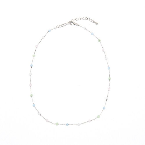 [태연, 화사, 혜림, 이다인 착용] PASTEL BEADS CHAIN NECKLACE SILVER