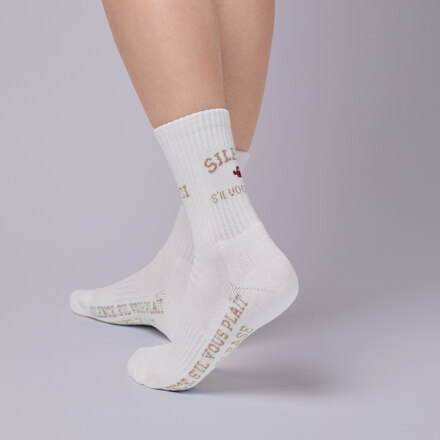 AND GOLF MIDDLE SOCKS 中筒袜_白/沙色