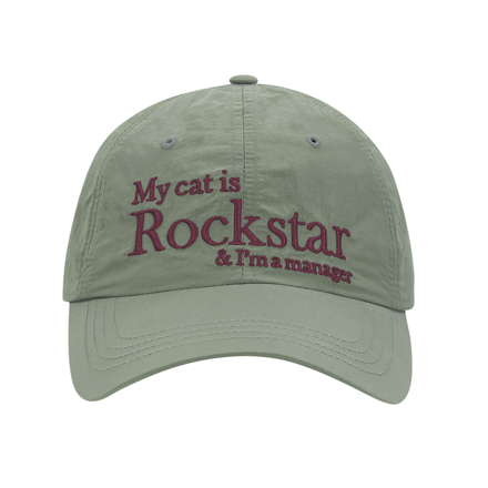 Rockstar cat Nylon cap OLIVE OS