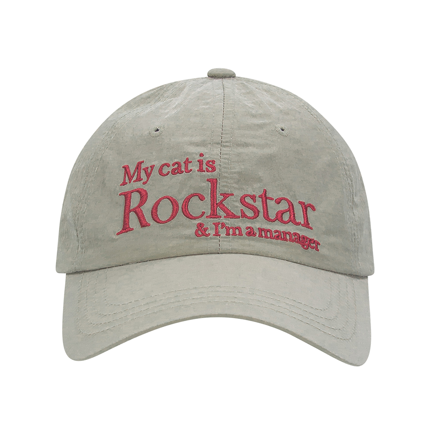 Rockstar cat Nylon cap BEIGE OS