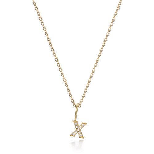 Initial Charm Necklace X