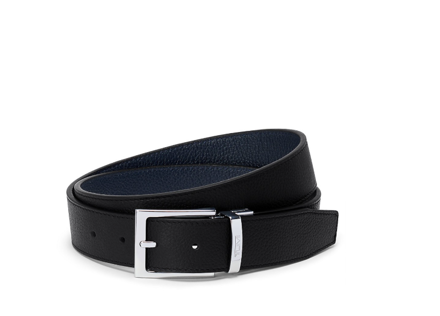 TUMI BELTS 리버시블 페블 가죽 원사이즈 벨트 30mm 44 블랙/네이비