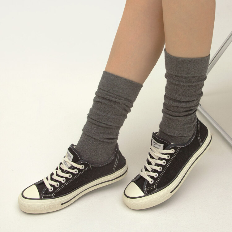 韩际新世界网上免税店-MARUN5-时尚配饰-NUKK NUKK COTTON KNEE SOCKS 木炭色 袜子
