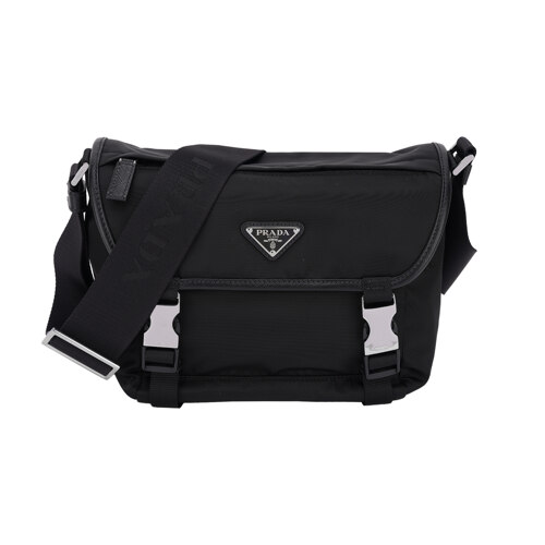 RE-NYLON AND SAFFIANO LEATHER SHOULDER BAG