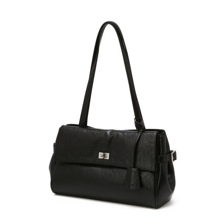 Black Aura Commute Leather Shoulder Bag M 单肩包