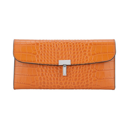 T-FLAP CROCO-EMBOSSED WALLET