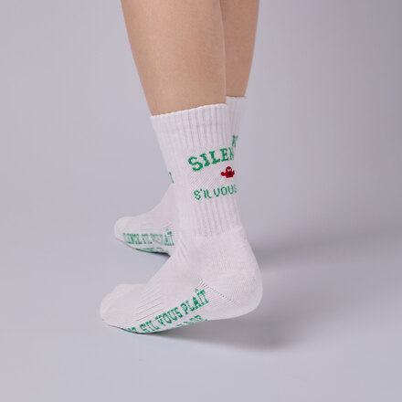 AND GOLF MIDDLE SOCKS 中筒袜_白/绿色