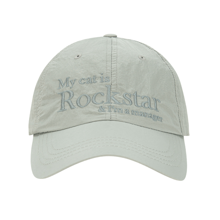 Rockstar cat Nylon cap LIGHT GREY OS