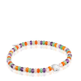 TOUS Elastic Bracelet with gemstones and a silver bear motif Bold Motif