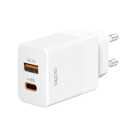 [ACTTO] ESSENTIAL USB PD PPS DUAL SUPER FAST CHARGER 快速充电器 白色