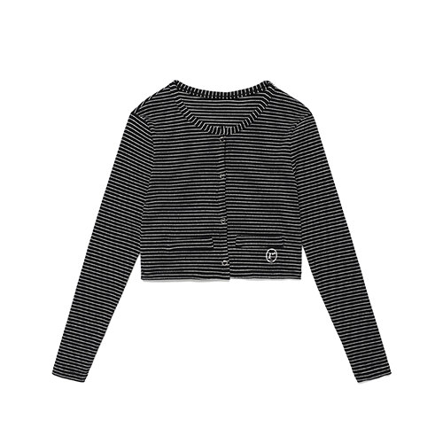 STRIPE BEACH CARDIGAN BLACK