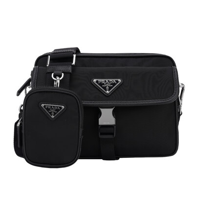 RE-NYLON AND SAFFIANO LEATHER SHOULDER BAG