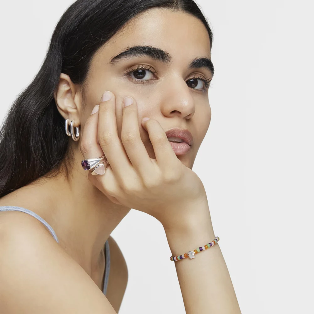 신세계인터넷면세점-토스-bracelet-TOUS Elastic Bracelet with gemstones and a silver bear motif Bold Motif