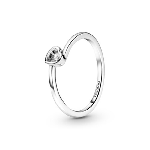 Clear Tilted Heart Solitaire Ring 戒指