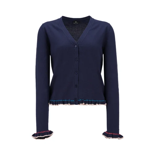 WOMENS KNITTED CARDIGAN BUTTON THRU_NAVY_25SS
