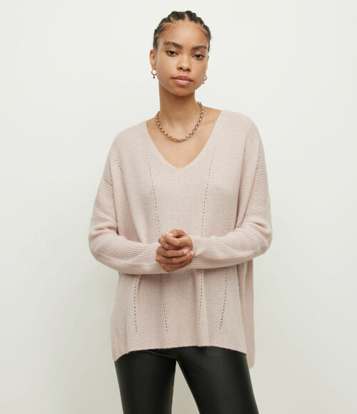 RHODA V-NECK / PALE ROSE