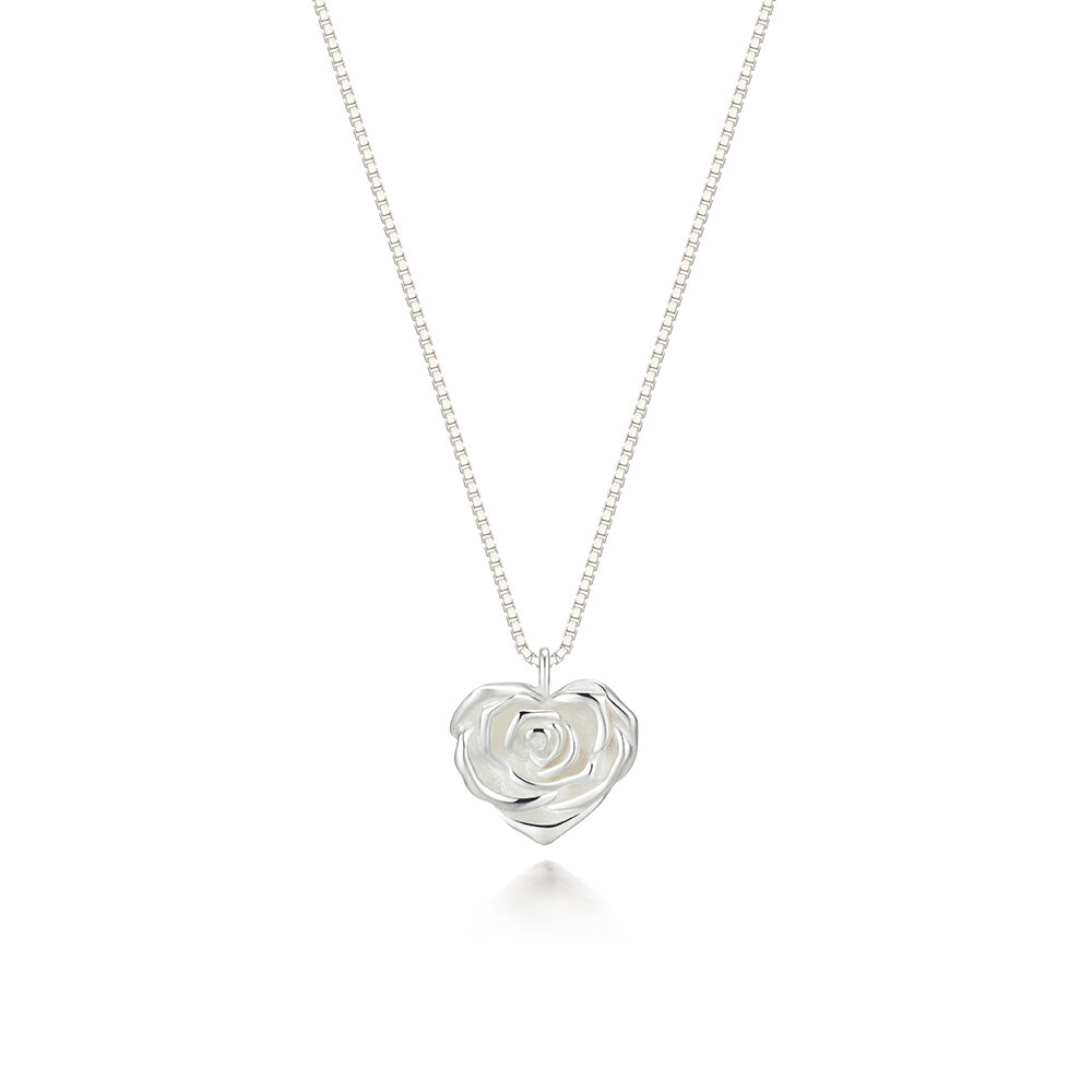 韓国発【TATIANA】(Silver925) Tiny Rose Flower Heart Necklace 韓国発【TATIANA】(Silver925) Tiny Rose Flower Heart Necklace