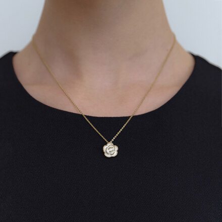 epoxy flower necklace JN045_white