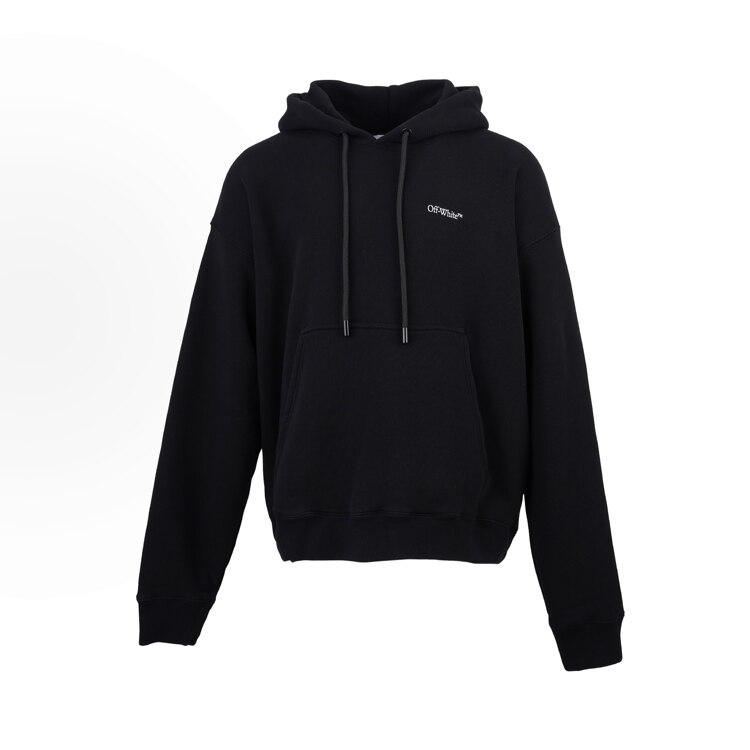 韩际新世界网上免税店-OFFWHITE-服饰-SCRATCH ARROW SKATE HOODIE BLACK WHITE