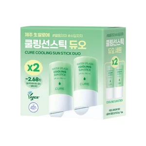[2개 구매시 51%할인]큐어 워터 스플래쉬 쿨링 선스틱 23g 듀오