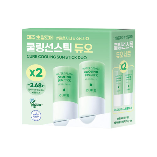 [2개 구매시 51%할인]큐어 워터 스플래쉬 쿨링 선스틱 23g 듀오