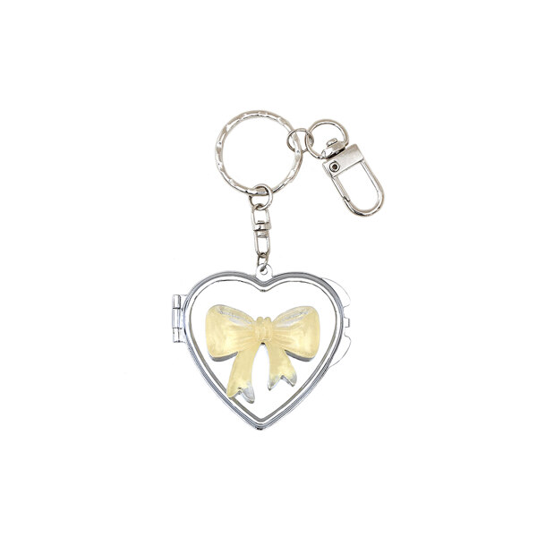 신세계인터넷면세점-챠미-BagsAccessories-ribbon heart mirror keyring (yellow)
