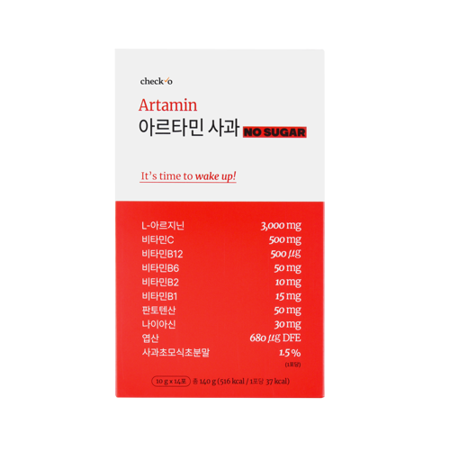 체크오 아르타민 사과 NO SUGAR 1BOX 14포 (2주)