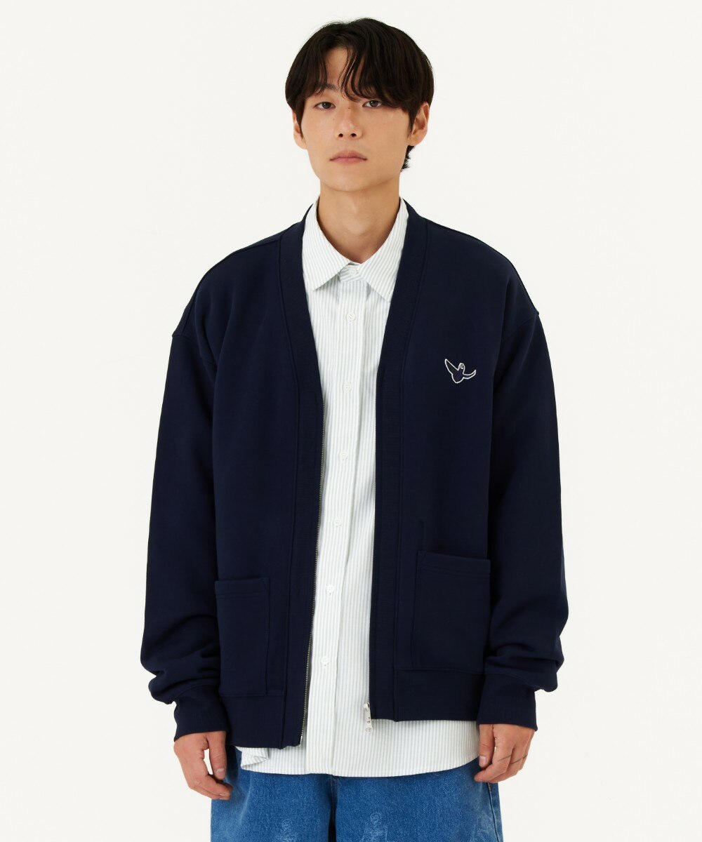ANGEL WAPPEN OG SWEAT CARDIGAN NAVY - 마크 곤잘레스 - 패션
