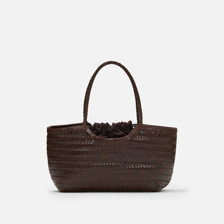 Loom tote bag Dark brown