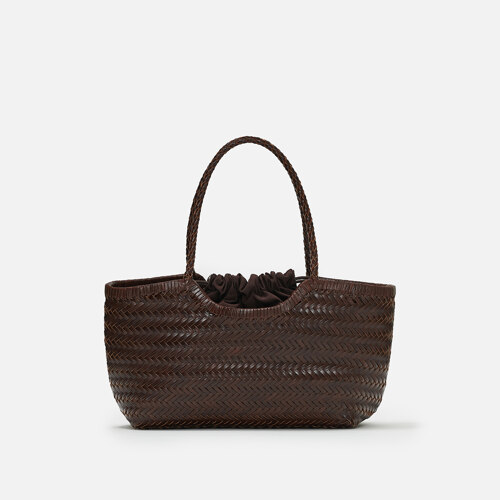 Loom tote bag Dark brown