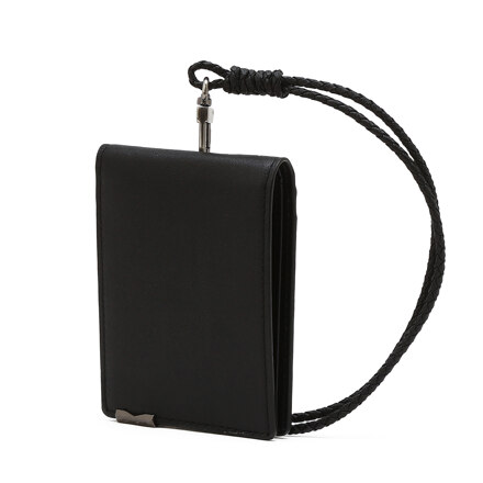 JUHO6F550BK BLACK LOGO DETAIL COW LEATHER CARD HOLDER 卡包