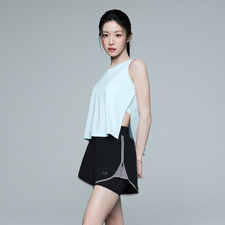 XFK3PS1004 RX 펀칭 리플렉티브 투인원 쇼츠 블랙