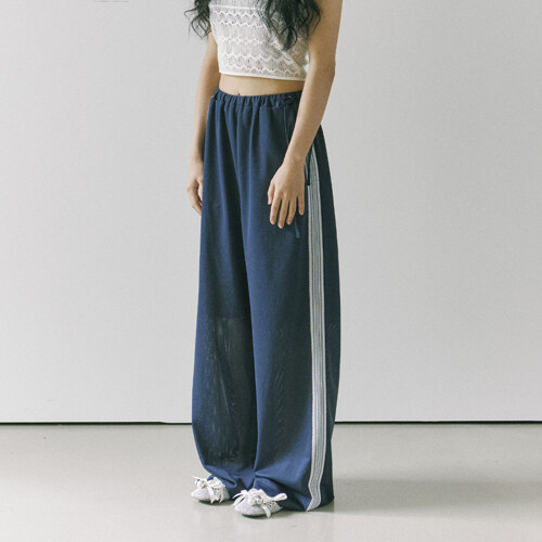 NAVY / Air mesh track pants