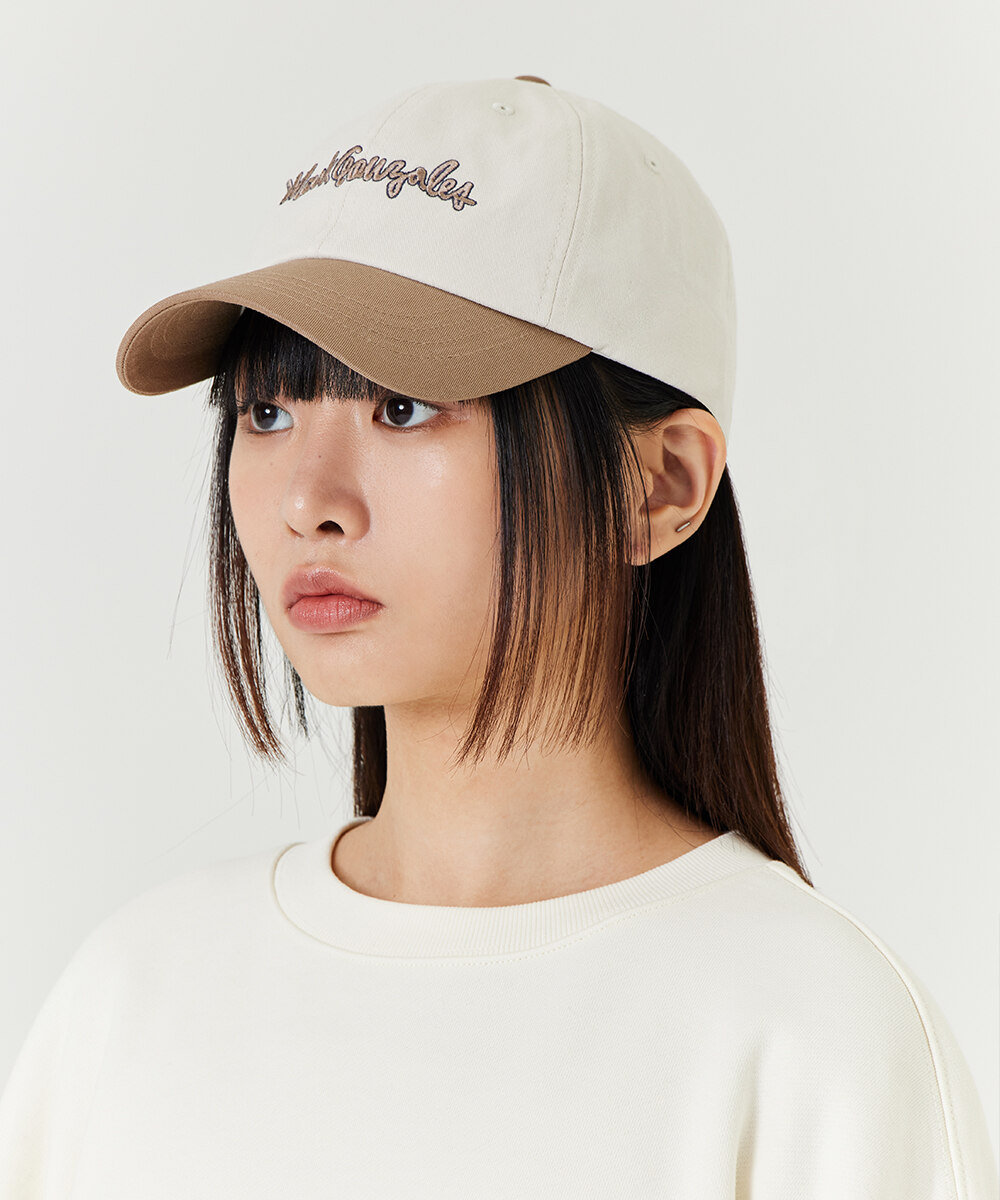Z235AHA190_080_000Sign Logo Colorblock Cap - BROWN - 마크