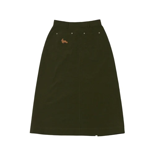 838 SLIT LONG SKIRT_WOMEN [DARK KHAKI]