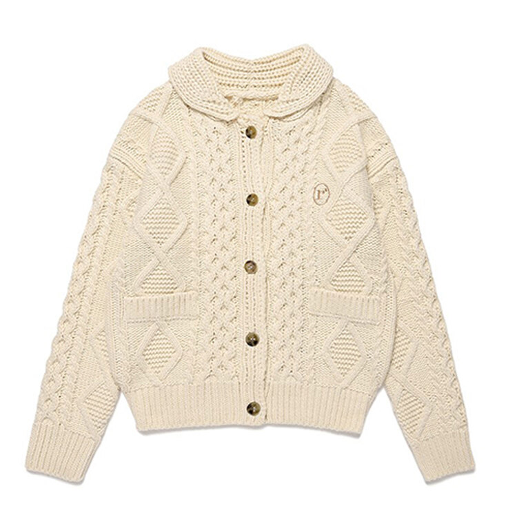 신세계인터넷면세점-로라로라--COLLAR CABLE CARDIGAN IVORY FREE