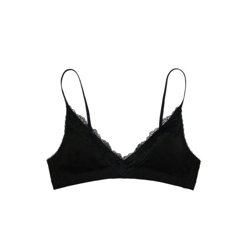 Triangle Lace Bralette Black