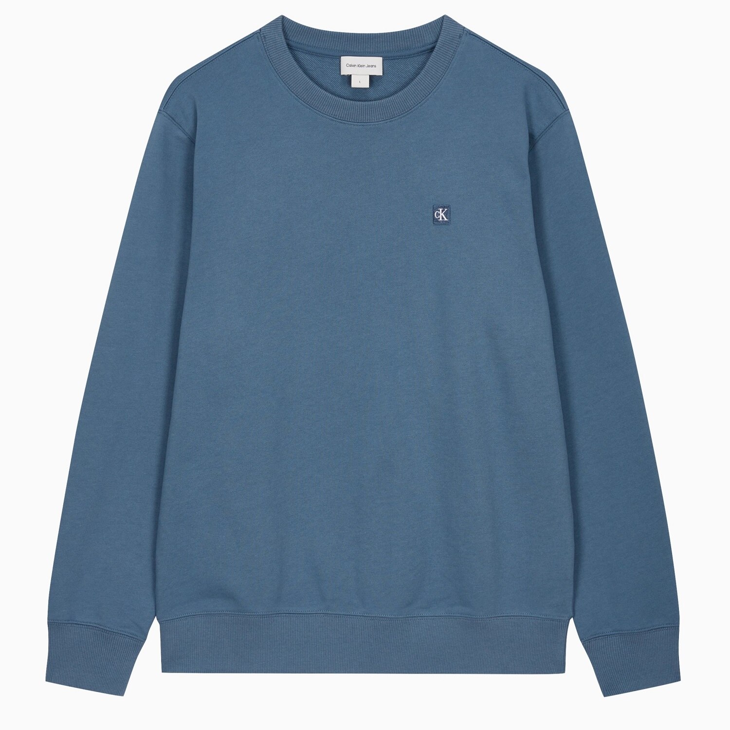 Men's Regular Fit CK Badge Logo Sweat Shirt_BLUE