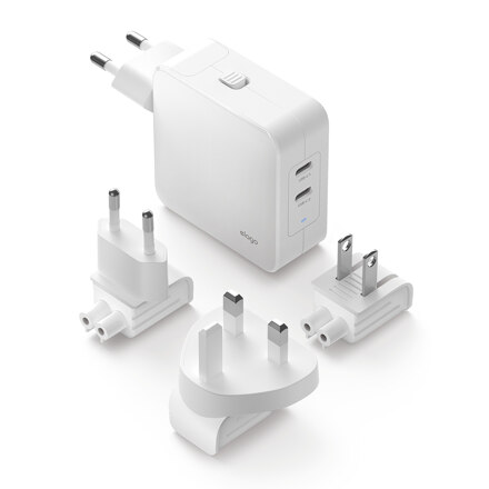 Elago 65W PD PPS USB-C 型通用快速充电双适配器 - 白色